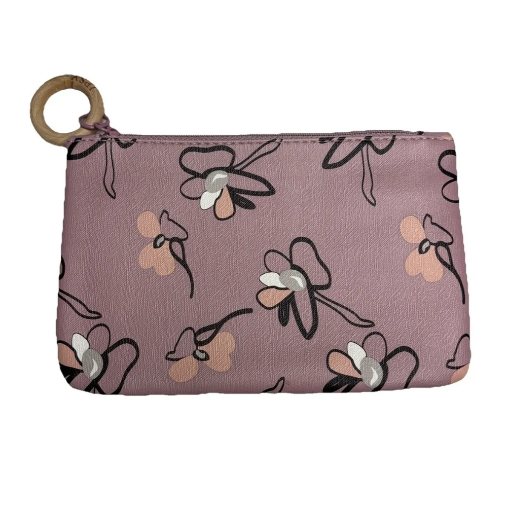 Ipsy Pink Floral Cosmetic Bag